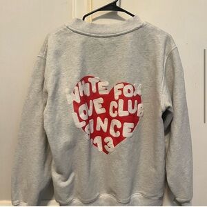White fox love club sweatshirt size S/M